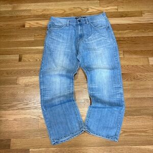 Avirex Men's Sky Blue Relaxed Jeans